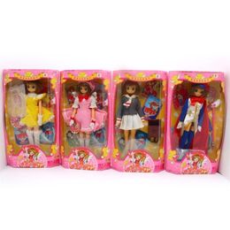 Poupées Card Captor Sakura Kinomoto, pose gratuite, uniforme scolaire, ensemble de robe rose, figurine d'action Rare, Collection de poupées 231031
