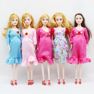 Dolls Childrens Juguetes 1 PPC Educational Real Traje embarazada Mamá tiene un bebé en su barriga para Barbies Child Toy 230422