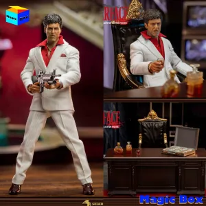 Dolls Collection Shark Toys 002 1/12 Scarface Tony Montana Al Pacino Hot Blooded Fighting Juvenil Conjunto completo Modelo 6 