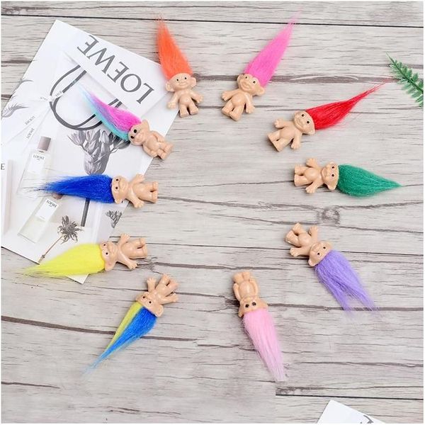 Muñecas Colorf Hair Troll Doll Miembros de la familia Daddy Mummy Baby Boy Girl Leprocauns Dam Trolls Toy Regalos Happy Love Wcw384 Drop Delivery Dhkzw