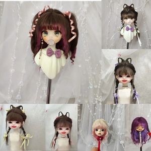 Poupées colorées pour 16 13 14 18 SD BJD, cheveux de princesse, fausse décoration, personnalisation 231024