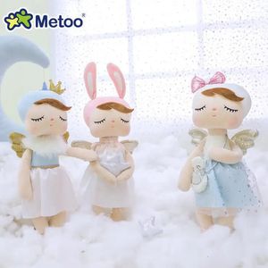 Poupées bouclés ange en peluche peluche lapin doux animaux mignons pour enfants jouets Angela poupée filles anniversaire cadeau de noël robe 231127