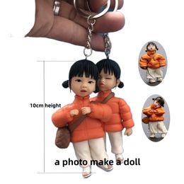 Poppen Custom Cute Girl Figurines DIY Posture Mini Cartoon Keychains of Handmade 10cm Hoogte 230816