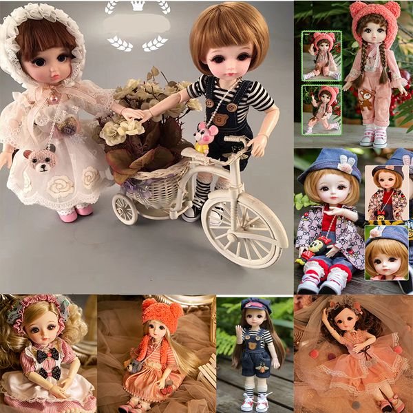 Muñecas linda cara 30cm muñeca bjd 18 puchero móvil puchero bjd princesa juguetes redondo de cabello largo regalo de juguete para niñas 230811