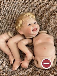 Poupées mignonnes harper reborn bébé fille avec les cheveux blonds doux partout en touchant la peau visible en silicone en silicone