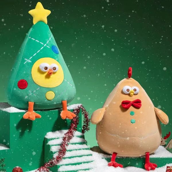 Poupées mignons de Noël mignon pain d'épice homme dundun poulet peluche bébé apaise biscuits homme coussin coussin de smas arbre jouet snowhouse en peluche cadeau