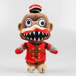 Dolls Dark Deception Murder Monkey Plush Doll Stuffed Animal Toy 25cm Game Character Peluche Pillow Cadeau voor kinderen Fans Verjaardag Xmas G240529