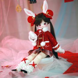 Poupées DBS 14 BJD Dream Fairy Rabbit costume jupe ANIME TOY Figure Carton Mécanique Joint Corps Collection Y Compris Vêtements Chaussures 40cm 230427