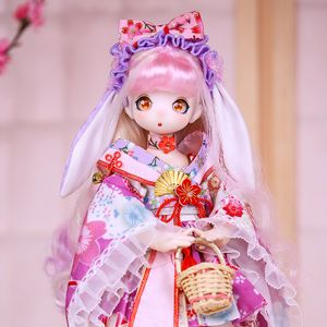 Poppen DBS Pop 14 BJD Dream Fairy Match Girl Kimono Hars Anime Figuur Karton Lala Ruru Ei ACGN SD Collectie speelgoed 230826