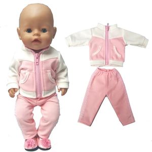 Ropa para muñecas para bebés de 43 cm, chaqueta y pantalones, conjunto de abrigo de plumón de 17 