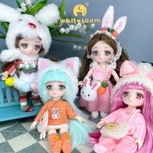 Muñecas Muñeca para niñas Juguete BJD Mini muñecas Anime Girl Regalo de Navidad Cuerpo de bebé 3D Ojos grandes Hermosos juguetes de bricolaje Ropa de muñecas Vestir 112 230603