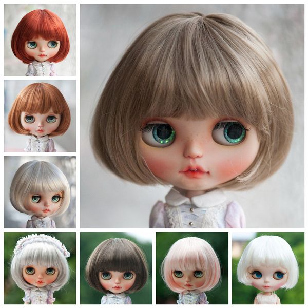 Dolls Doll Peluca Cute BOB Short Straight Light BlondeBrownReddish Brown 8 colores 1011 