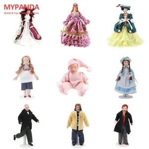 Poupées poupées 1 morceau de 1/12 Mini Doll House Ceramic Doll Figure Modèle Beautiful Young Boy and Girl Decoration Doll House Toy S2452202 S2452203