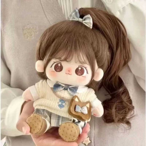 Muñecas muñecas 20 cm de algodón muñeca kawaii relleno personalizado patrón personalizado miaomiao muñeca intercambiable serie de ropa regalo de cumpleaños s2452202 S2452203
