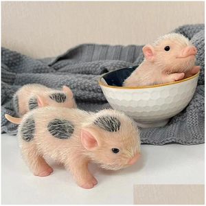 Poupées Poupées 5 pouces Simation Soft Sile Pig Doll Toy Body Hairy Kids Cadeau de Noël 231027 Drop Livraison Jouets Cadeaux Poupées Accessoires Dhj4V