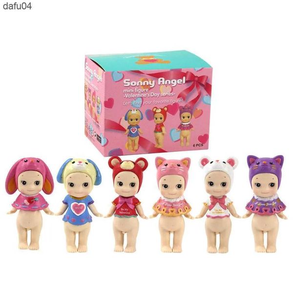 Poppen Poppen 6 stks/partij Sonny Angel Mini Figuur Valentijnsdag serie Kewpie Baby Schattig Beeldje PVC Model Speelgoed Poppen cadeau voor Kinderen L23