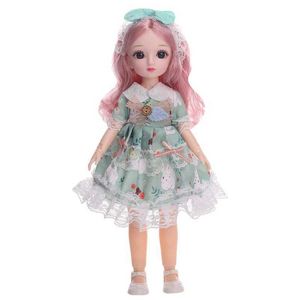 Dolls -poppen complete set van 1/6 pop 30 cm anime bjd wedergeboorte kawaii meisje kleedd diy speelgoed met 23 gewrichten beweegbaar lichaam en kleding ski hat headress S2452202 S2452307