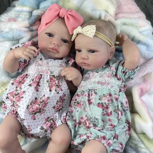 Dolls Dolls Mrb 50cm Loulou Awake Twins Girl Reborn Baby Dolls Silicone Vinyle Néonatal 3D Veine Visible Veine Toy S2452202 S2452203