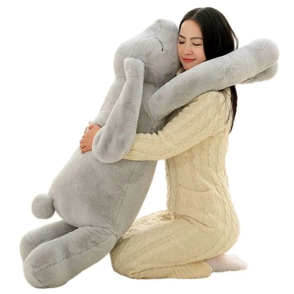 Dolls Export Corea Giant Plush Bunny Toy 90cm120cm Cartoon suave Big Long Ear Conejo abrazo Toycushion Conejo relleno de almohada