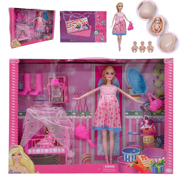 Dolls Fashion Accesorios hechos a mano Mamá embarazada Baby Lady Sets para el juego Presente de cumpleaños de la niña del día de Navidad 230811