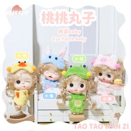 Poupées FUWAN bébé TaoTao WANZI poupée mignonne et exquise 9 cm masque pour les yeux de dessin animé jaune lapin filles intérieur jouet interactif décoration cadeau 231109