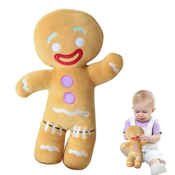 Poupées Gingerbread man peluche jouet bébé apaiser poupée biscuits homme oreiller auto-topon coussin renne décoration intérieure jouet enfants cadeau de Noël cadeau