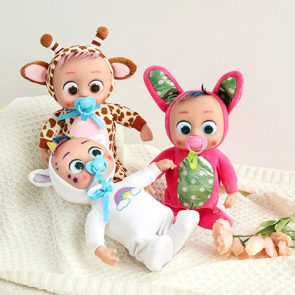 Poupées hibobi Simulation bébé qui pleure poupée musique petits garçons et filles électrique vinyle licorne jouet blanc rouge rose girafe 231207