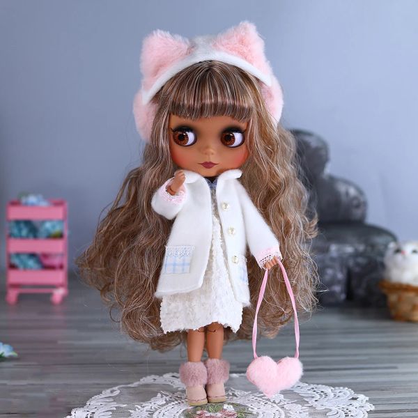 Poupées Icy Dbs Blyth Doll 1/6 Joint 30cm Black Skin Matte Fashion Fashion Set Doll Bjd Toy Gift