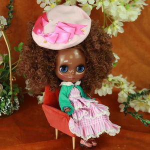 Poupées ICy DBS Blyth Doll African Curly Connector Connecteur Corps Super Black Skin 1/6 BJD NEO OB24 ANIME GIRLE S2452202 S2452201