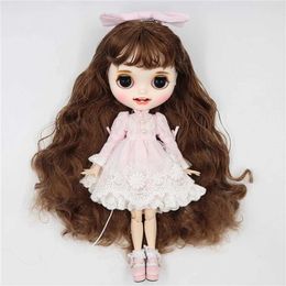 Poupées Icy DBS Blyth Doll Licca Body Lace Robe Bow Knot Pink Green Princess Suit Anime Outfits Y240528