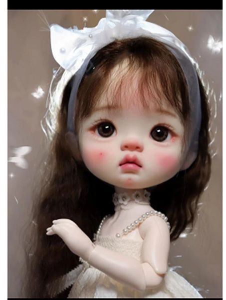 Poupées en stock 1 6 26 cm qianqian yuanbao BJD sd poupée grosse tête résine matériel bricolage accessoires enfant jouets fille cadeau 231117