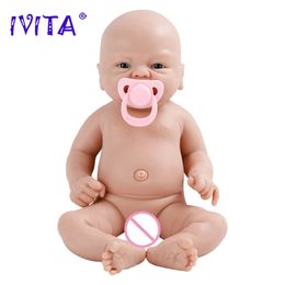 Muñecas IVITA 36cm14inch 176kg Cuerpo completo Silicona Reborn Baby Doll Sin pintar Sin terminar Suave Realista DIY Juguetes en blanco 231127