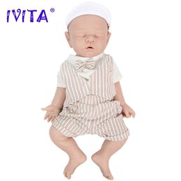 Poupées IVITA WB1528 43 cm 2508g 100% corps complet Silicone Reborn bébé poupée réaliste doux bébé jouets avec sucette pour enfants poupées cadeau 231115