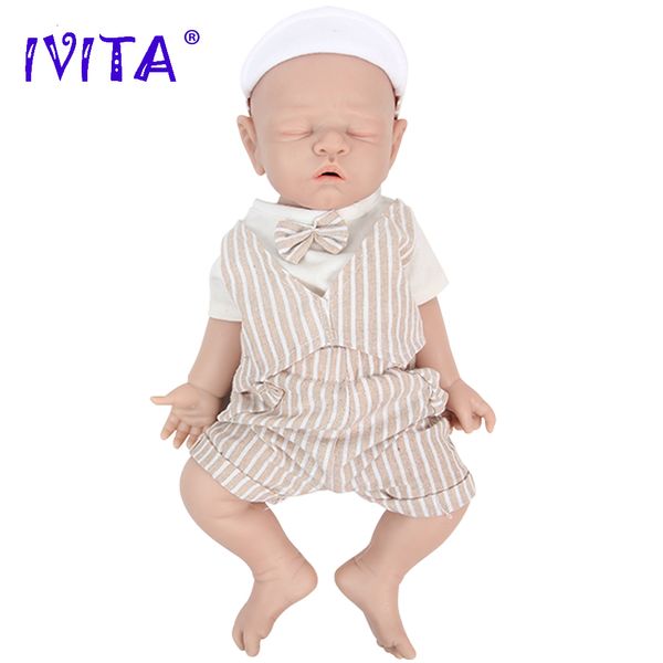 Poupées IVITA WB1528 43cm 2508g 100% Full Body Silicone Reborn Baby Doll Réaliste Doux Bébé Jouets avec Tétine pour Enfants Poupées Cadeau 230801