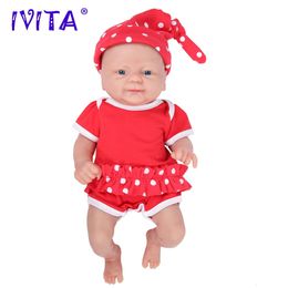 Poupées IVITA WG1512 36 cm 1 65 kg corps complet Silicone Bebe Reborn poupée avec 3 couleurs yeux réaliste fille bébé jouet pour enfants vêtements 231113