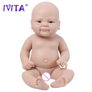 Muñecas IVITA WG1512 36cm (14 pulgadas) 1.65 kg Silicona de cuerpo completo Bebe Reborn Muñeca sin pintar Muñecas blandas sin final