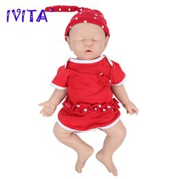 Poupées IVITA WG1528 43 cm corps complet Silicone Reborn bébé poupée réaliste fille poupées non peint bébé jouets avec sucette pour enfants cadeau 231110