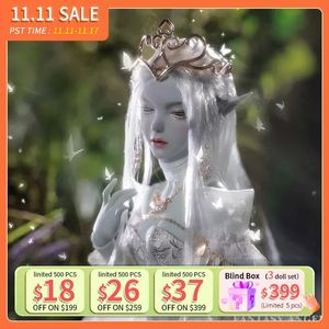 Poupées JOYBJD Nimun 1/4 BJD poupée demi sommeil elfe oreille pur blanc comme neige papillon fée Fullset résine cadeau filles boule articulée poupée 231118