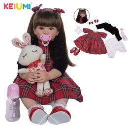 Dolls keiumi 24 inch herboren 60 cm doek lichaam realistische prinsesmeisje baby te koop etnische kinderen verjaardag kerstcadeaus 220930