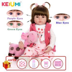 Dolls Keiumi Reborn Bebe Doll speelgoeddoek Body Gevulde realistische babypop met giraf Toddler Verjaardag Kerstcadeaus 230111