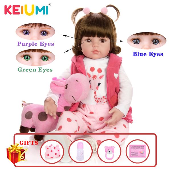Muñecas KEIUMI Reborn Bebe Doll Toy Cloth Body Relleno Realista Baby Doll con jirafa Niño Cumpleaños Regalos de Navidad 230111