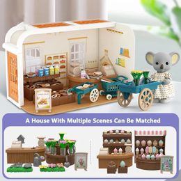 Poupées Koala cuisine bricolage scène meubles miniatures 1 12 Sunshine Villa modèle lapin cuisine jouets maison pour maison de poupée fille cadeau d'anniversaire 231017