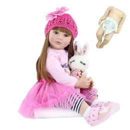 Poupées réalistes réalistes baby poupée jouet tout en silicone corps 55 cm 22 pouces de long coiffure princesse bébé cadeau de Noël S2452201 S2452201 S2452201