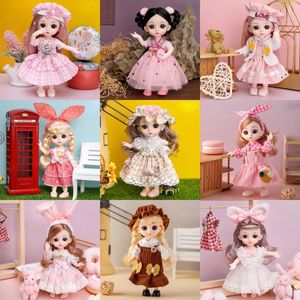 Poupées mini 16cm BJD Doll 13 Joint Girl 3D Big Eyes 112 Fashion Princess Doby Up Jouet avec vêtements Gift 231026