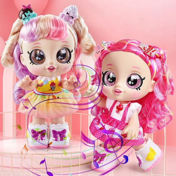 Poupées Mini bébé jouer poupée musique chanter électronique cheveux longs mignon princesse robe semblant maison mode jouets cadeau pour les filles 231207