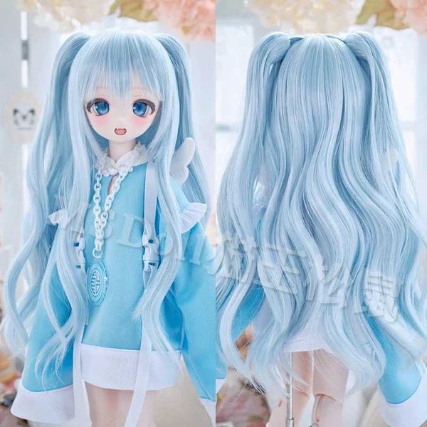 Dolls New DD MDD TF SD Doll Wig Multicolor Long Curly Hair Double Tails BJD Wig For DIY 1/3 1/4 1/6 BJD Dolls Accessoires T240422