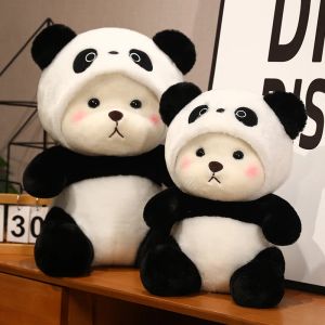 Poppen nieuwe kawaii panda plush speelgoed zachte knuffelbeer veranderen in panda dierenpop mooie stijl leeing kussenkussen voor kinderen