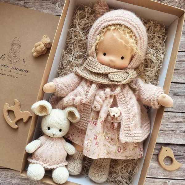 Dolls New Kawaii Plush Toys Waldorf hecha a mano Soft Plush Plush Cotton Packaging Molls Plush Fabricing Box Kids Mejores regalos