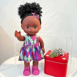 Poupées nouvelles simulation de fille noire africaine princesse poupée jouet cutané noire explosive régénération poupée fille jouant maison jouet enfant birt