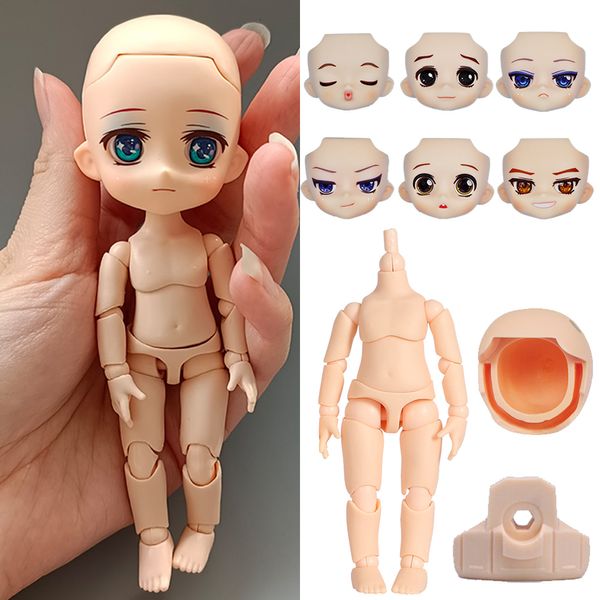 Poupées Normal Blanc Ymy Poupée Corps Tête Visage 10Cm Articulations Mobiles Poupée Avec Maquillage Bricolage Jouets Accessoires Remplaçables Pour Gsc Tête 230210